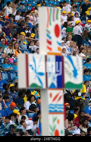 Roma, Italia. 25 aprile 2024. Italia, Roma, 2024/4/25. Papa Francesco allo stadio Olimpico di Roma in occasione della giornata Mondiale dei bambini Fotografia di Alessia Giuliani / Catholic Press Photo. LIMITATA AD USO EDITORIALE - NON MARKETING - NON CAMPAGNE PUBBLICITARIE. Credito: Agenzia fotografica indipendente/Alamy Live News Foto Stock