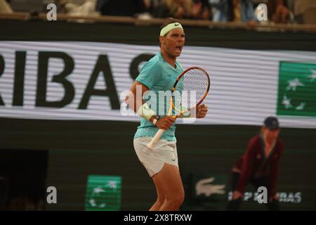 Parigi, Francia. 27 maggio 2024. © PHOTOPQR/LE PARISIEN/Olivier Lejeune ; Parigi ; 27/05/2024 ; ROLAND GARROS 2024 Nadal/Zverev LP/ Olivier Lejeune *** didascalia locale *** ROLAND GARROS 2024 crediti: MAXPPP/Alamy Live News Foto Stock