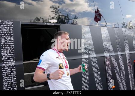 Ikast, Danimarca. 27 maggio 2024. I campioni di calcio danesi del Midtjylland sono celebrati quando il comune di Ikast-Brande invita a una festa d'oro a Ikast lunedì 27 maggio 2024. (Foto: Bo Amstrup/Scanpix 2024) credito: Ritzau/Alamy Live News Foto Stock