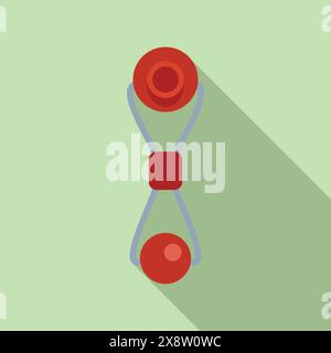 Design moderno e piatto che raffigura un'icona a clessidra stilizzata con uno sfondo verde minimalista Illustrazione Vettoriale