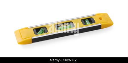 Edificio di colore giallo isolato su bianco. Utensile da costruzione Foto Stock