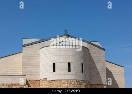 Chiesa di Mt. Nebo è una cresta elevata situata in Giordania. MT. Nebo è menzionato nella Bibbia come il luogo in cui a Mosè fu concessa una visione dei Promi Foto Stock