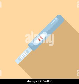 Illustrazione vettoriale dal design piatto di un risultato positivo del test di gravidanza con due righe, che annuncia la gioia di allargare la famiglia e il viaggio verso la maternità Illustrazione Vettoriale