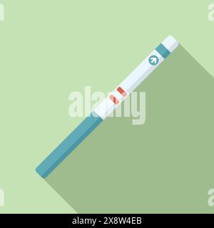 Illustrazione vettoriale a disegno piatto di un test di gravidanza positivo con due linee rosse visibili Illustrazione Vettoriale