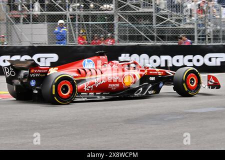 Monaco, Monaco. 25 maggio 2024. Charles Leclec conquista la pole position al Monaco Formula1 Grand prix 2024 (Credit Image: © Philippe Lombard/Pacific Press via ZUMA Press Wire) SOLO PER USO EDITORIALE! Non per USO commerciale! Foto Stock