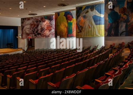 Murales pubblici realizzati dalla WPA all'Harlem Hospital di Harlem, New York Foto Stock