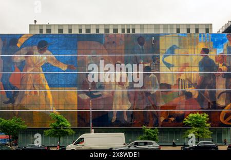 Murales pubblici realizzati dalla WPA all'Harlem Hospital di Harlem, New York Foto Stock