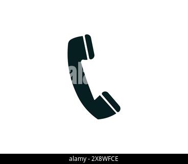 Simbolo del telefono monocromatico Illustrazione Vettoriale