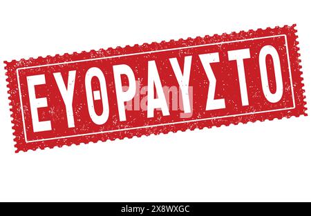 Fragile in greco grunge timbro in gomma su bianco, illustrazione vettoriale Illustrazione Vettoriale