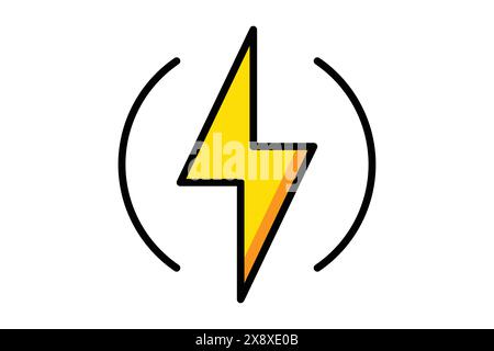 Icona elettrica. icona relativa alle utility. stile icona contorno colorato. illustrazione vettoriale degli elementi utilities Illustrazione Vettoriale