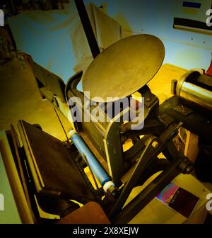 Macchine da stampa d'epoca, un tempo utilizzate per produrre stampe di tipografia in grandi quantità Foto Stock