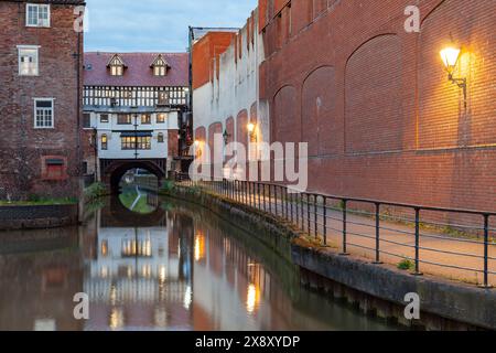 Serata all'High Bridge di Lincoln, Inghilterra. Foto Stock