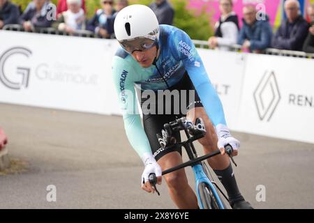 PETERS Nans (Decathlon AG2R la Mondiale) durante la Boucles de la Mayenne 2024, fase 1 Prologo Espace Mayenne Laval, UCI Pro Series gara ciclistica il 23 maggio 2024 a Laval, Francia - foto Laurent Lairys / DPPI Foto Stock