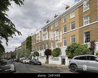 Greenwich, Londra, Regno Unito. Grandi case georgiane su Hyde vale, una delle strade più esclusive della zona. Foto Stock