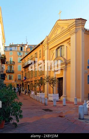 Francia, Alpes-Maritimes, Nizza, città vecchia, Corse Saleya Francia, Alpes-Maritimes (06), Nizza, Classée Patrimoine Mondial de l'UNESCO, quartier du vieux Ni Foto Stock