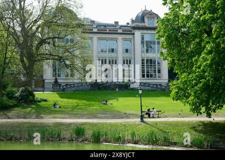 Belgio, Bruxelles, quartiere europeo, parco Leopold, scuola superiore Emile Jacqmain Foto Stock