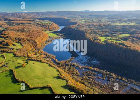 Francia, Giura, lago Chambly (vista aerea) Foto Stock