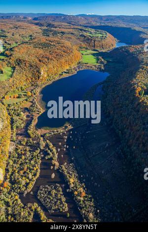 Francia, Giura, lago Chambly (vista aerea) Foto Stock