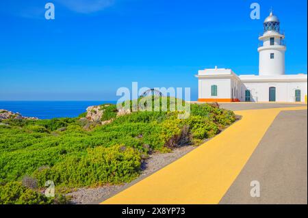 Spagna, Isole Baleari, Minorca, Faro, Cap de Cavalleria Foto Stock