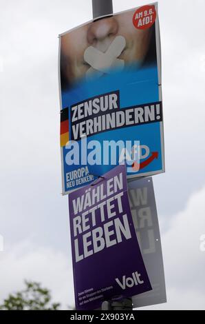 Deutschland, Berlin, Europawahl 2024: Wahlspots und Wahlkampagnen der Parteien in Deutschland *** Germania, Berlino, elezioni europee del 2024 e campagne elettorali dei partiti in Germania Foto Stock