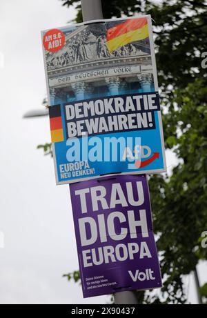 Deutschland, Berlin, Europawahl 2024: Wahlspots und Wahlkampagnen der Parteien in Deutschland *** Germania, Berlino, elezioni europee del 2024 e campagne elettorali dei partiti in Germania Foto Stock