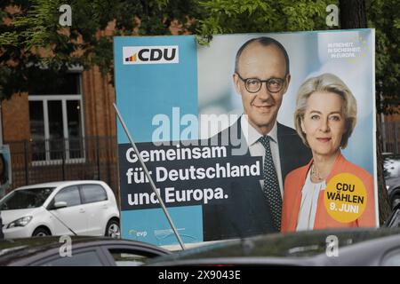 Deutschland, Berlin, Europawahl 2024: Wahlspots und Wahlkampagnen der Parteien in Deutschland *** Germania, Berlino, elezioni europee del 2024 e campagne elettorali dei partiti in Germania Foto Stock