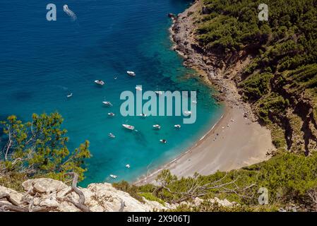 Es Coll Baix Beach è una delle spiagge più remote e belle dell'isola di Maiorca, Alcudia, Isole Baleari, Spagna Foto Stock