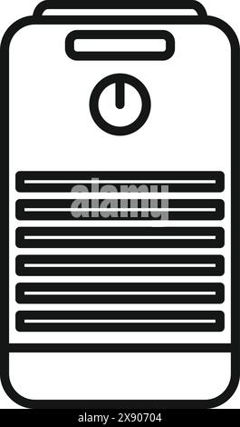 Illustrazione vettoriale di un power Bank portatile in stile grafico semplice su sfondo bianco Illustrazione Vettoriale