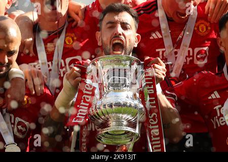 - Manchester City contro Manchester United, la finale di fa Cup degli Emirati, Wembley Stadium, Londra, Regno Unito - 25 maggio 2024 solo uso editoriale - si applicano restrizioni DataCo Foto Stock