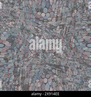 Grafica astratta a mosaico con motivo senza cuciture e sfumature blu e viola Illustrazione Vettoriale