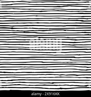 Linee artistiche a righe bianche e nere audaci che disegnano un motivo vettoriale senza cuciture per tessuti Illustrazione Vettoriale