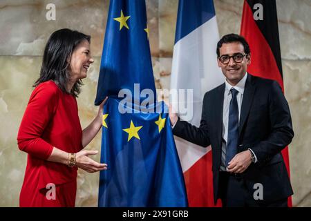 Berlino, Germania. 28 maggio 2024. Berlino, 28.05.2024. Il ministro degli Esteri federale Annalena Baerbock incontra il ministro degli Esteri francese Vice Ministro degli Esteri SV © phane SV © journv © presso il Ministero degli Esteri di Berlino fotografato per conto del Ministero degli Esteri credito: dpa/Alamy Live News Foto Stock