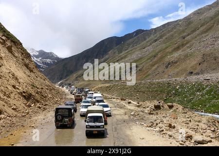 Splendida vista del Khunjerab Pass katidas Attabad Gilgit Baltistan Foto Stock