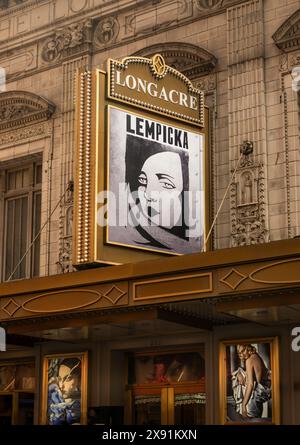 Insegna del teatro Lempicka nel quartiere dei teatri di Broadway a Manhattan New York Foto Stock