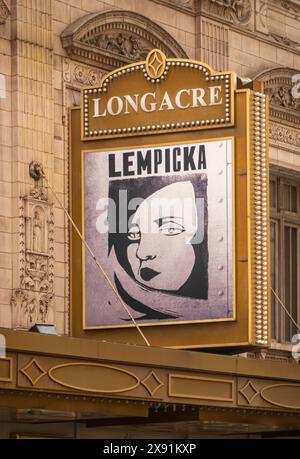 Insegna del teatro Lempicka nel quartiere dei teatri di Broadway a Manhattan New York Foto Stock