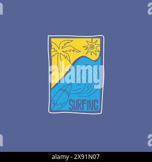 t-shirt da surf estiva Illustrazione Vettoriale