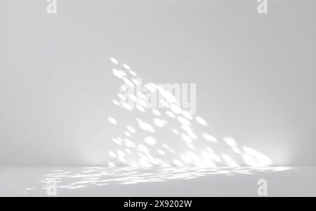 Sala bianca con luce naturale e raggi solari a parete e a pavimento Illustrazione Vettoriale