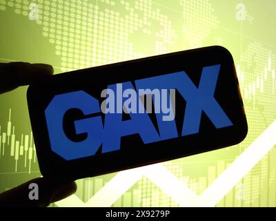 Konskie, Polonia - 27 maggio 2024: Logo aziendale GATX visualizzato sul telefono cellulare Foto Stock