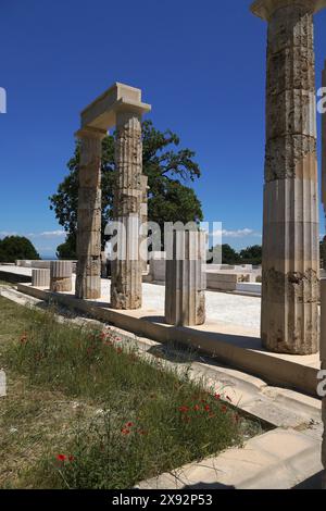 Vista del Palazzo di Aigai (Aegae) in Macedonia, Grecia Foto Stock