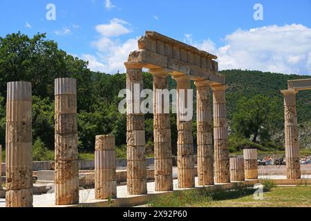 Vista del Palazzo di Aigai (Aegae) in Macedonia, Grecia Foto Stock