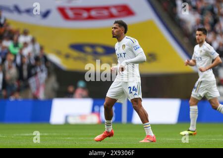 Londra, Regno Unito. 26 maggio 2024. Leeds United Forward Georginio Rutter (24) durante il Leeds United FC contro Southampton FC Sky BET EFL Championship finale al Wembley Stadium, Londra, Inghilterra, Regno Unito il 26 maggio 2024 Credit: Every Second Media/Alamy Live News Foto Stock