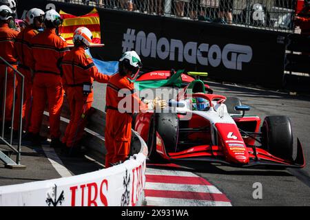 04 ANTONELLI Andrea Kimi (ita), Prema Racing, Dallara F2 2024, in azione durante il 5° round del Campionato FIA di Formula 2 2024 dal 23 al 26 maggio 2024 sul circuito di Monaco, a Monaco Foto Stock