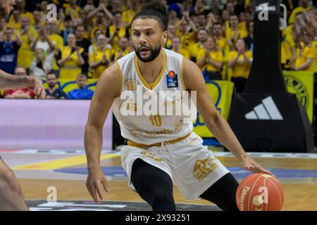 Berlino, Germania. 28 maggio 2024. GER, Berlin, Basketball, Alba Berlin vs Chemnitz Niners, BBL, Basketball, Uber Arena, 28.05. 2024, semifinali di playoff, Kaza Keane (Niners Chemnitz, ), crediti: HMB Media/Alamy Live News Foto Stock
