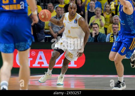 Berlino, Germania. 28 maggio 2024. GER, Berlin, Basketball, Alba Berlin vs Chemnitz Niners, BBL, Basketball, Uber Arena, 28.05. 2024, semifinali di playoff, DeAndre Lansdowne (Niners Chemnitz, ), crediti: HMB Media/Alamy Live News Foto Stock
