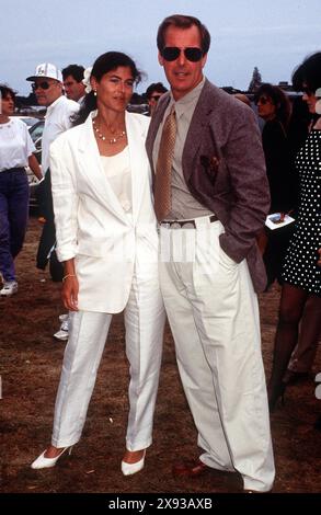 K5996WW: 21° SPETTACOLO DI CAVALLI CLASSICO HAMPTON. PETER JENNINGS CON LA MOGLIE KASEY. WALTER WEISSMAN/ 1996 (immagine di credito: © WALTER WEISSMAN/ZUMA Wire) SOLO PER USO EDITORIALE! Non per USO commerciale! Foto Stock