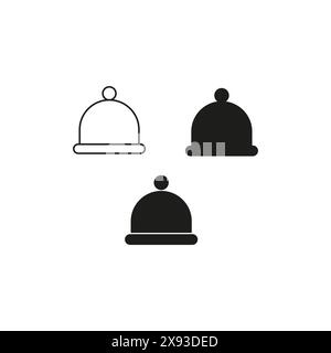 Set di icone vettoriali dei campanelli di assistenza. Chiamare il campanello per i simboli di attenzione del personale. Campanelli della reception dell'hotel illustrazione vettoriale. Illustrazione Vettoriale