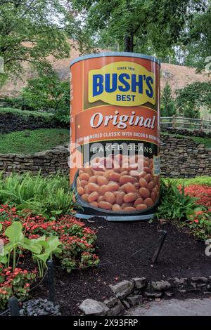 Grande mostra di Bush's Beans al parco divertimenti Dollywood di Pigeon Forge, Tennessee Foto Stock