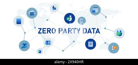 informazioni sui dati delle parti zero sondaggio dei clienti intenzionalmente volontariamente per l'azienda Illustrazione Vettoriale
