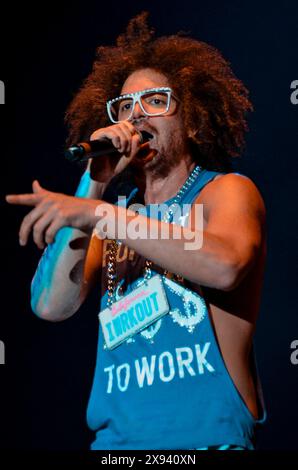 Redfoo - LMFAO, V2012, Hylands Park, Chelmsford, Essex, Regno Unito - 19 agosto 2012 Foto Stock