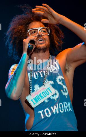 Redfoo - LMFAO, V2012, Hylands Park, Chelmsford, Essex, Regno Unito - 19 agosto 2012 Foto Stock